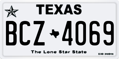 TX license plate BCZ4069