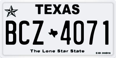 TX license plate BCZ4071