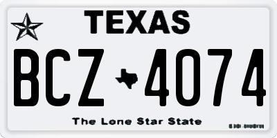 TX license plate BCZ4074