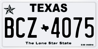 TX license plate BCZ4075