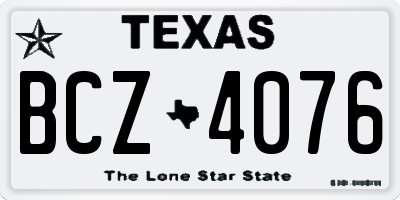 TX license plate BCZ4076