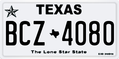 TX license plate BCZ4080