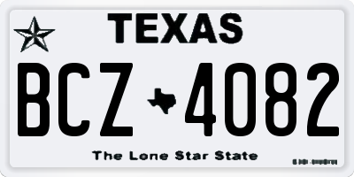 TX license plate BCZ4082