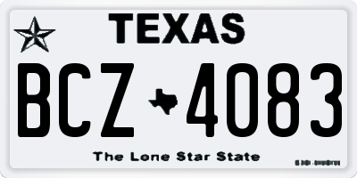 TX license plate BCZ4083