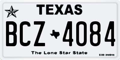 TX license plate BCZ4084