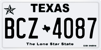 TX license plate BCZ4087