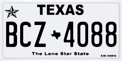 TX license plate BCZ4088