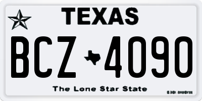TX license plate BCZ4090