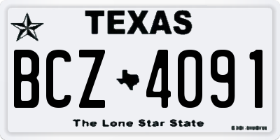 TX license plate BCZ4091