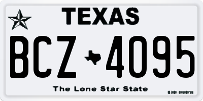 TX license plate BCZ4095