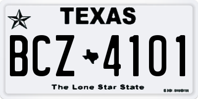 TX license plate BCZ4101