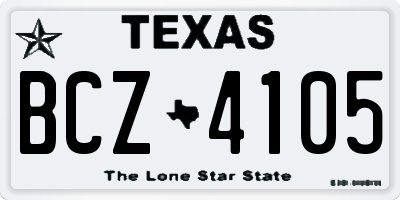 TX license plate BCZ4105
