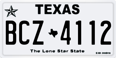 TX license plate BCZ4112
