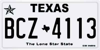 TX license plate BCZ4113