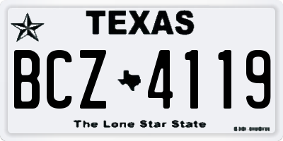 TX license plate BCZ4119