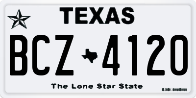TX license plate BCZ4120