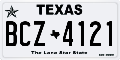 TX license plate BCZ4121