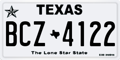 TX license plate BCZ4122
