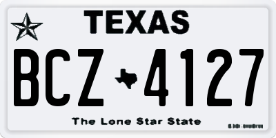 TX license plate BCZ4127