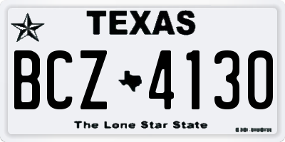 TX license plate BCZ4130