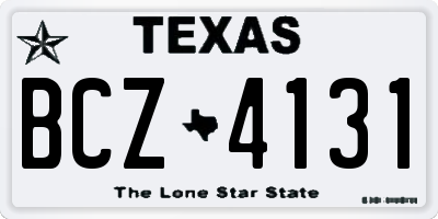 TX license plate BCZ4131