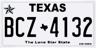 TX license plate BCZ4132