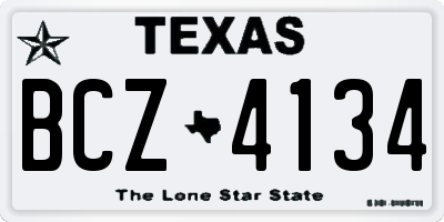 TX license plate BCZ4134