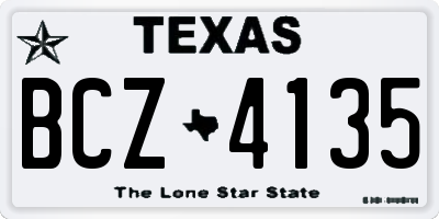 TX license plate BCZ4135