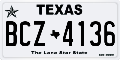TX license plate BCZ4136