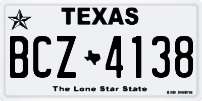 TX license plate BCZ4138