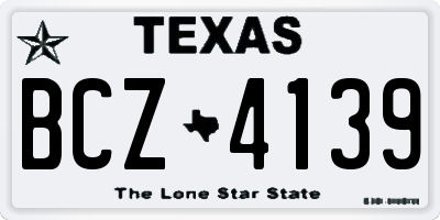 TX license plate BCZ4139