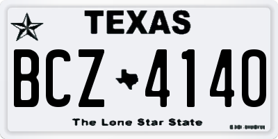 TX license plate BCZ4140