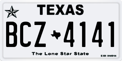 TX license plate BCZ4141