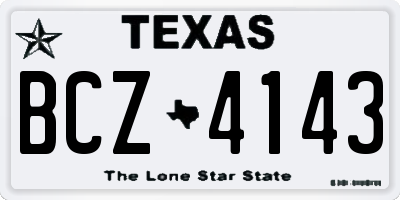 TX license plate BCZ4143