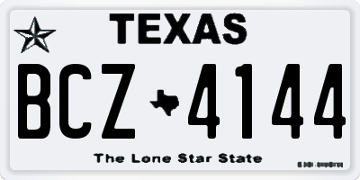 TX license plate BCZ4144