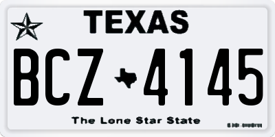 TX license plate BCZ4145