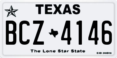 TX license plate BCZ4146