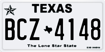 TX license plate BCZ4148