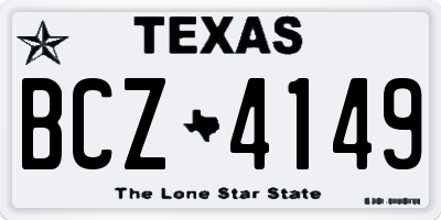 TX license plate BCZ4149