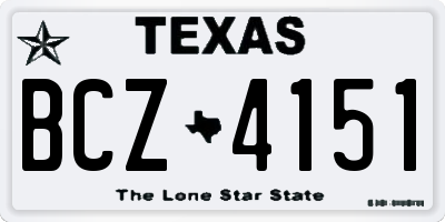TX license plate BCZ4151