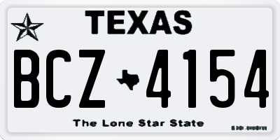TX license plate BCZ4154