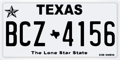 TX license plate BCZ4156
