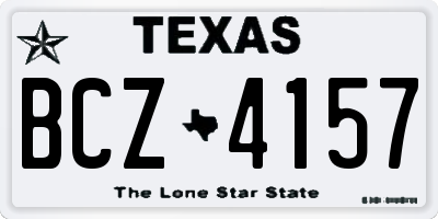 TX license plate BCZ4157