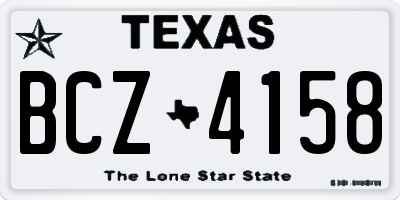 TX license plate BCZ4158