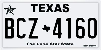 TX license plate BCZ4160