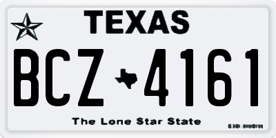 TX license plate BCZ4161