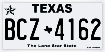 TX license plate BCZ4162