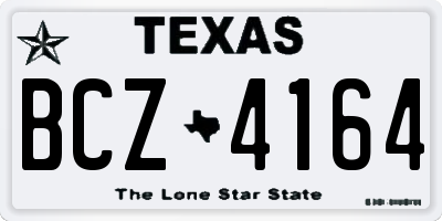 TX license plate BCZ4164