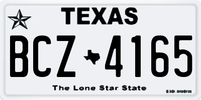 TX license plate BCZ4165