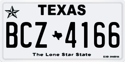TX license plate BCZ4166